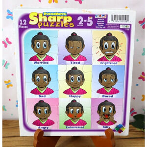 Vintage 1999 Puzzle Patch 12 Piece Educational Sharp Puzzles - Lot of 6 NEW